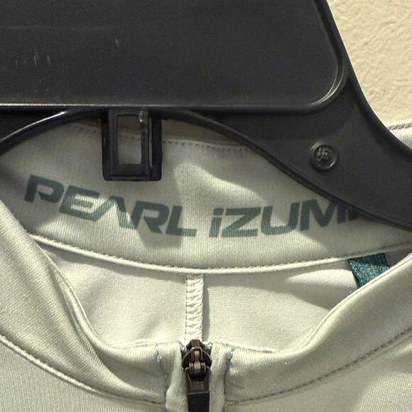 Pearl Izumi Attack Light Green Cycling Long Sleeve Jersey with Teal Stripes M - Picture 2 of 13